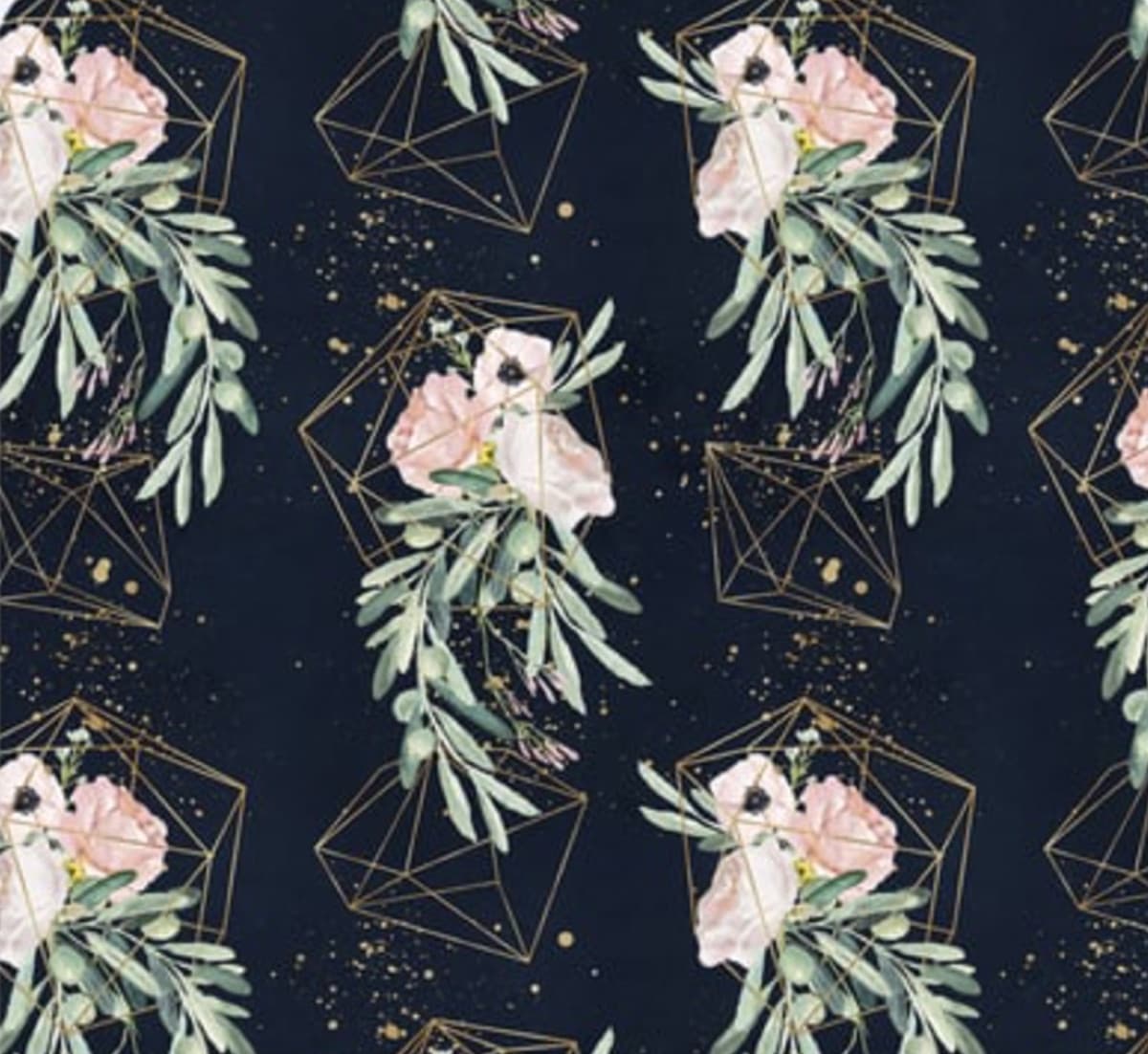 Navy & Gold Terrariums photo booth backdrop