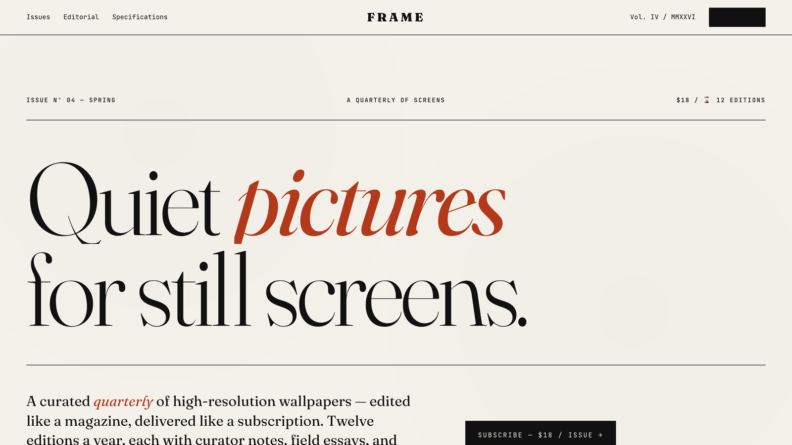 Screensavers — FRAME preview