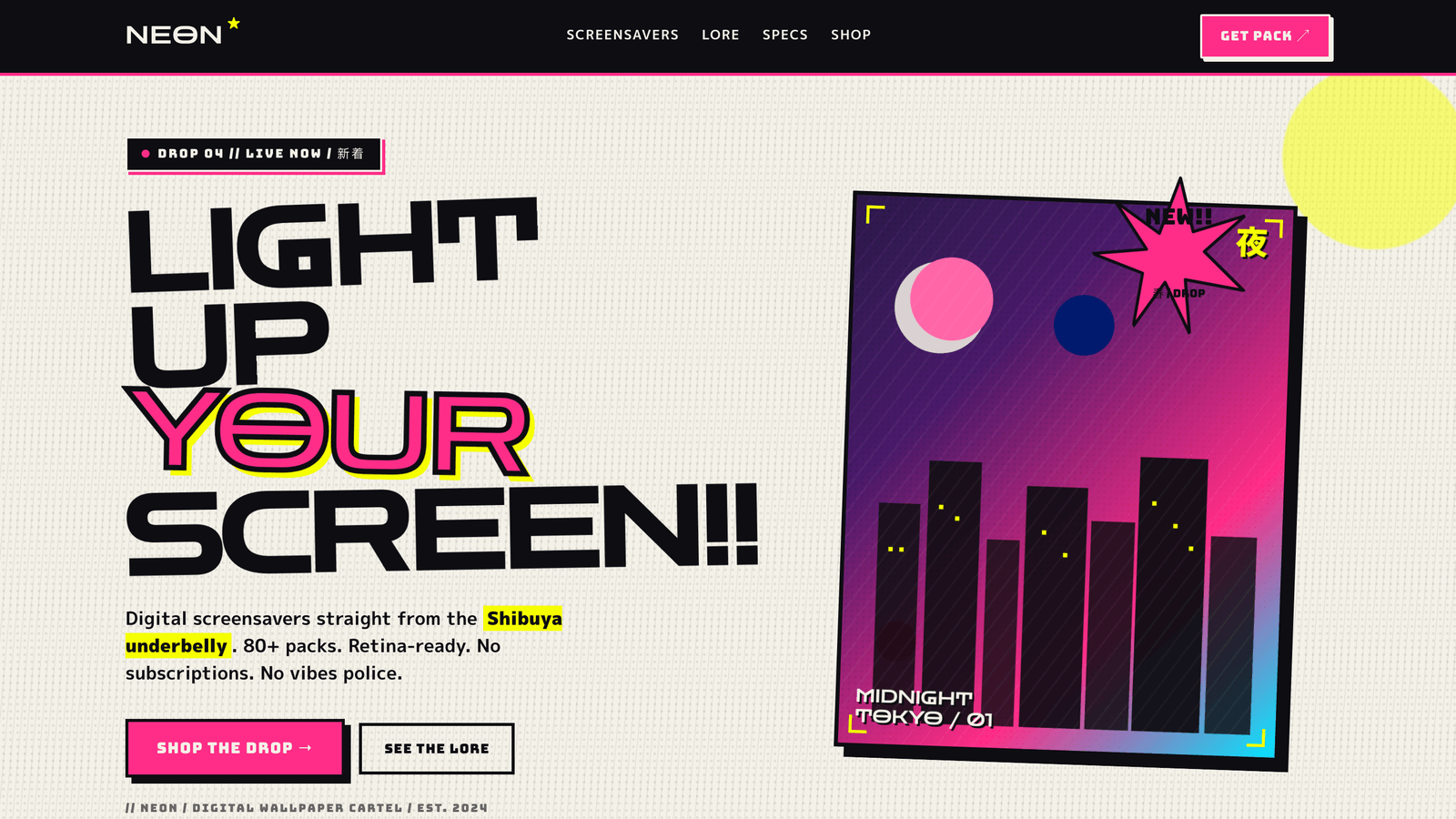 Screensavers — NEON preview