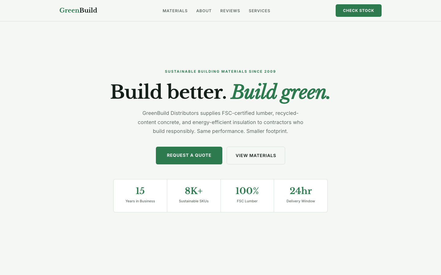 GreenBuild Distributors — Sustainable Building Materials