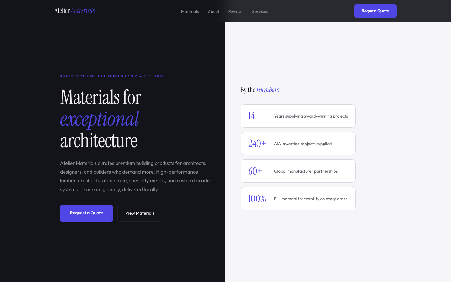 Atelier Materials Co. — Architectural Building Supply
