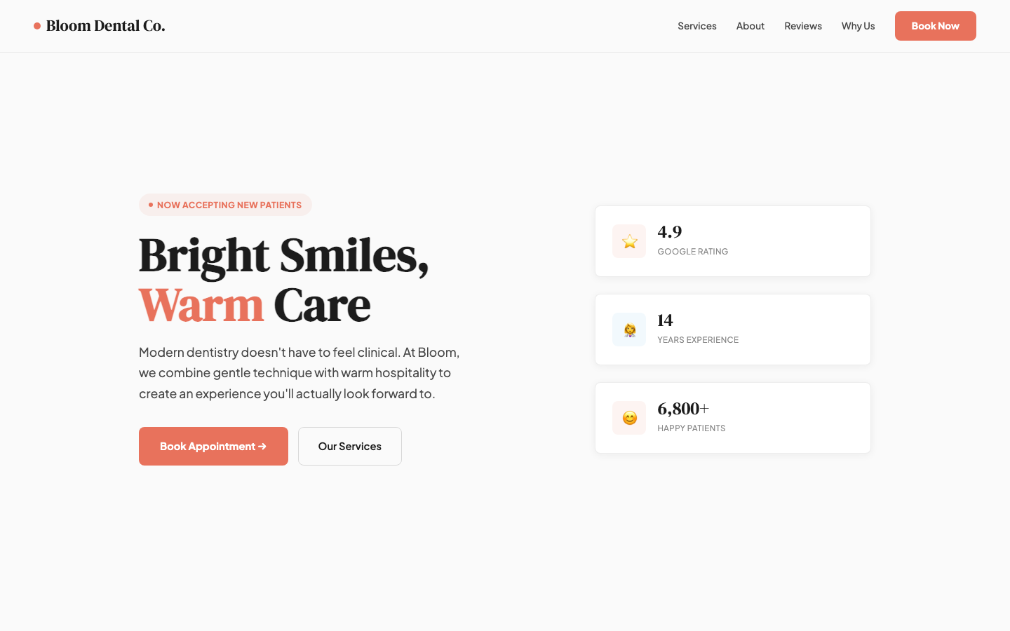 Bloom Dental Co. — Airy Coral Light
