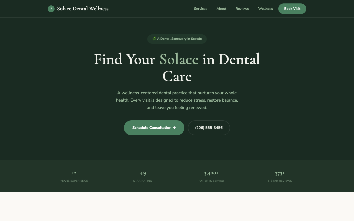 Solace Dental Wellness — Mixed Sage Sanctuary