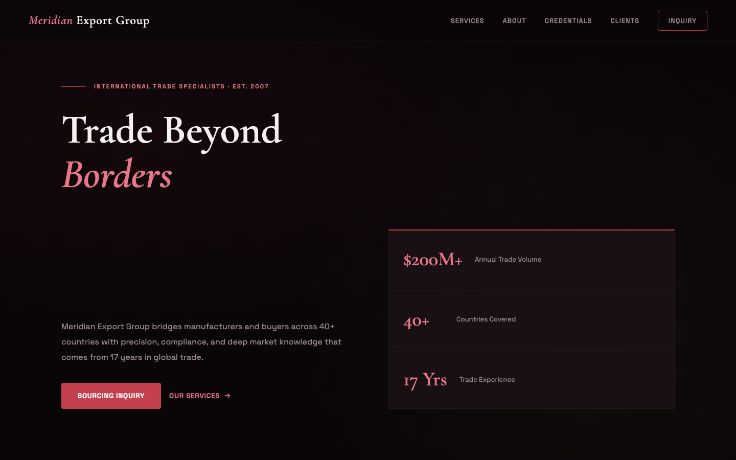 Meridian Export Group — International Trade Specialists