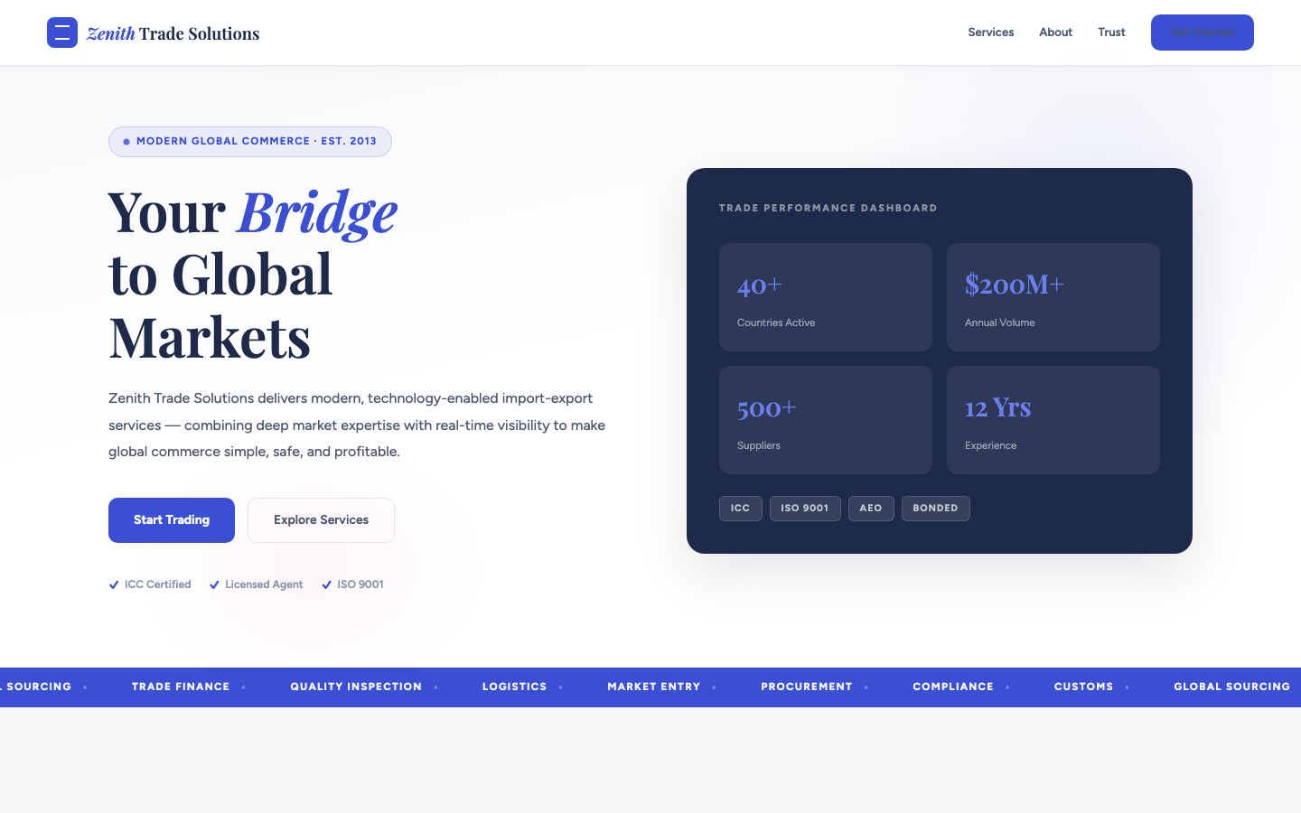 Zenith Trade Solutions — Modern Global Commerce