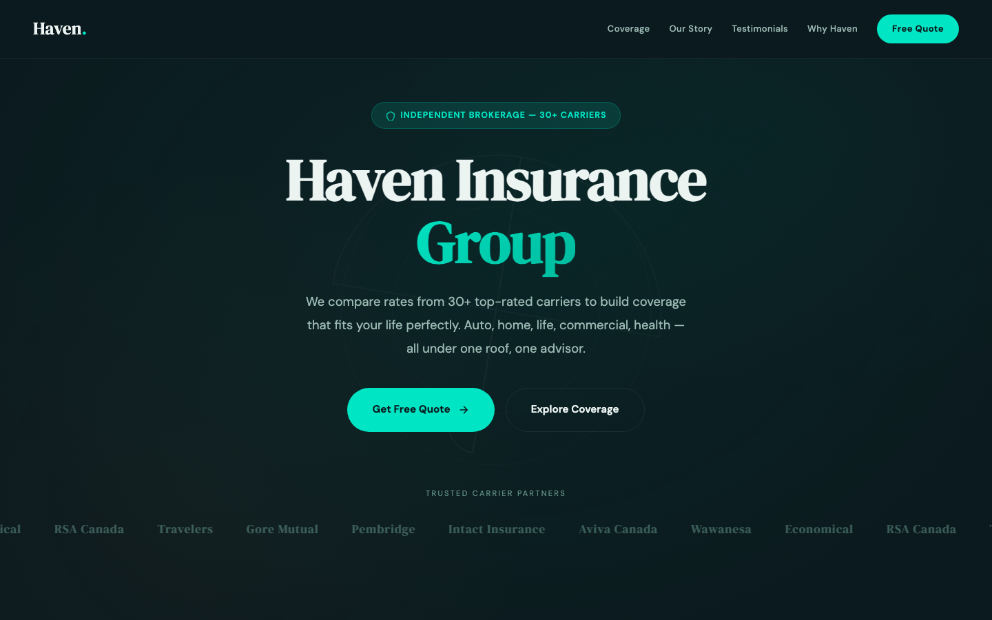 Insurance Brokerage — Full-Bleed Immersive