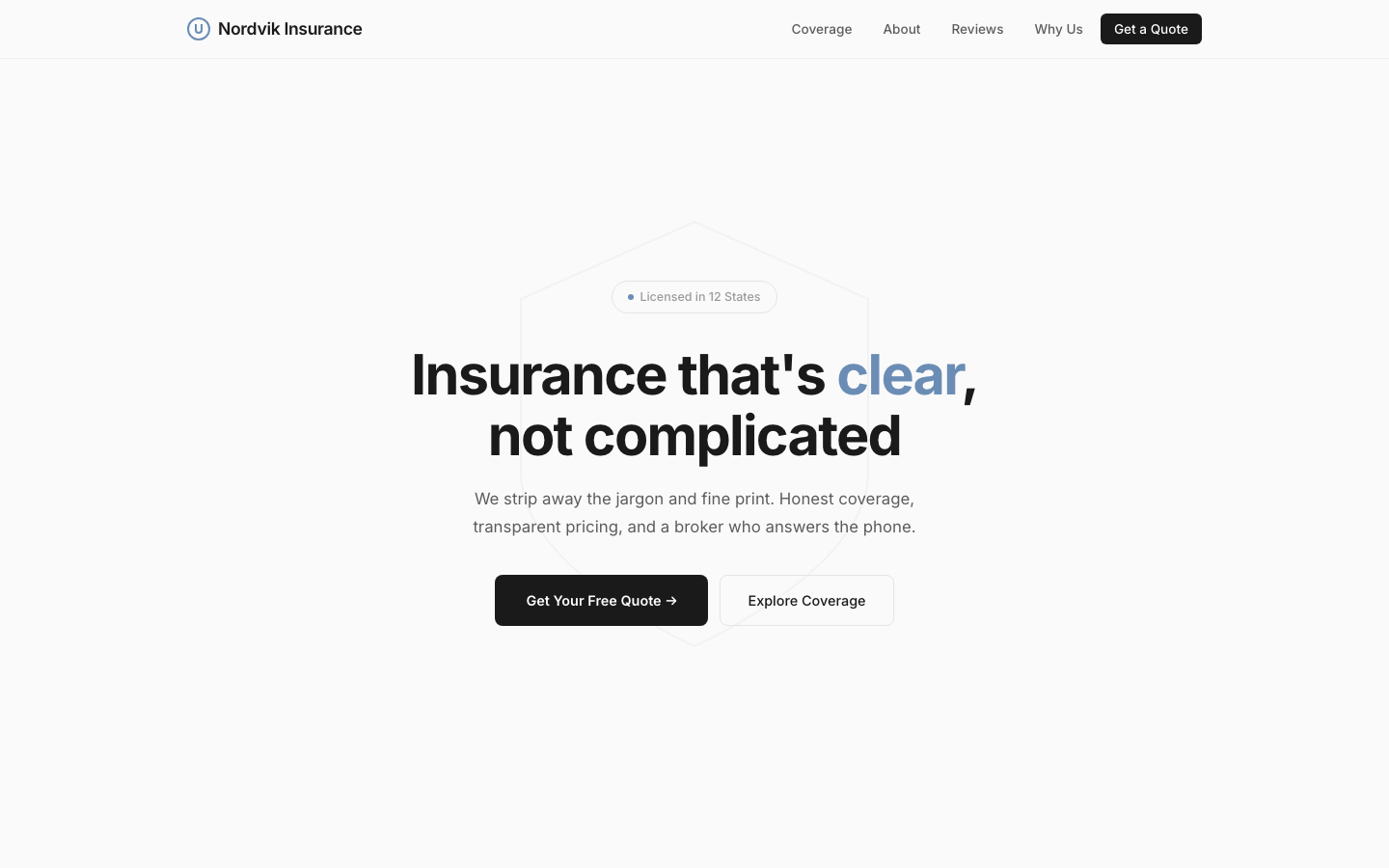 Nordvik Insurance — Clarity in Coverage
