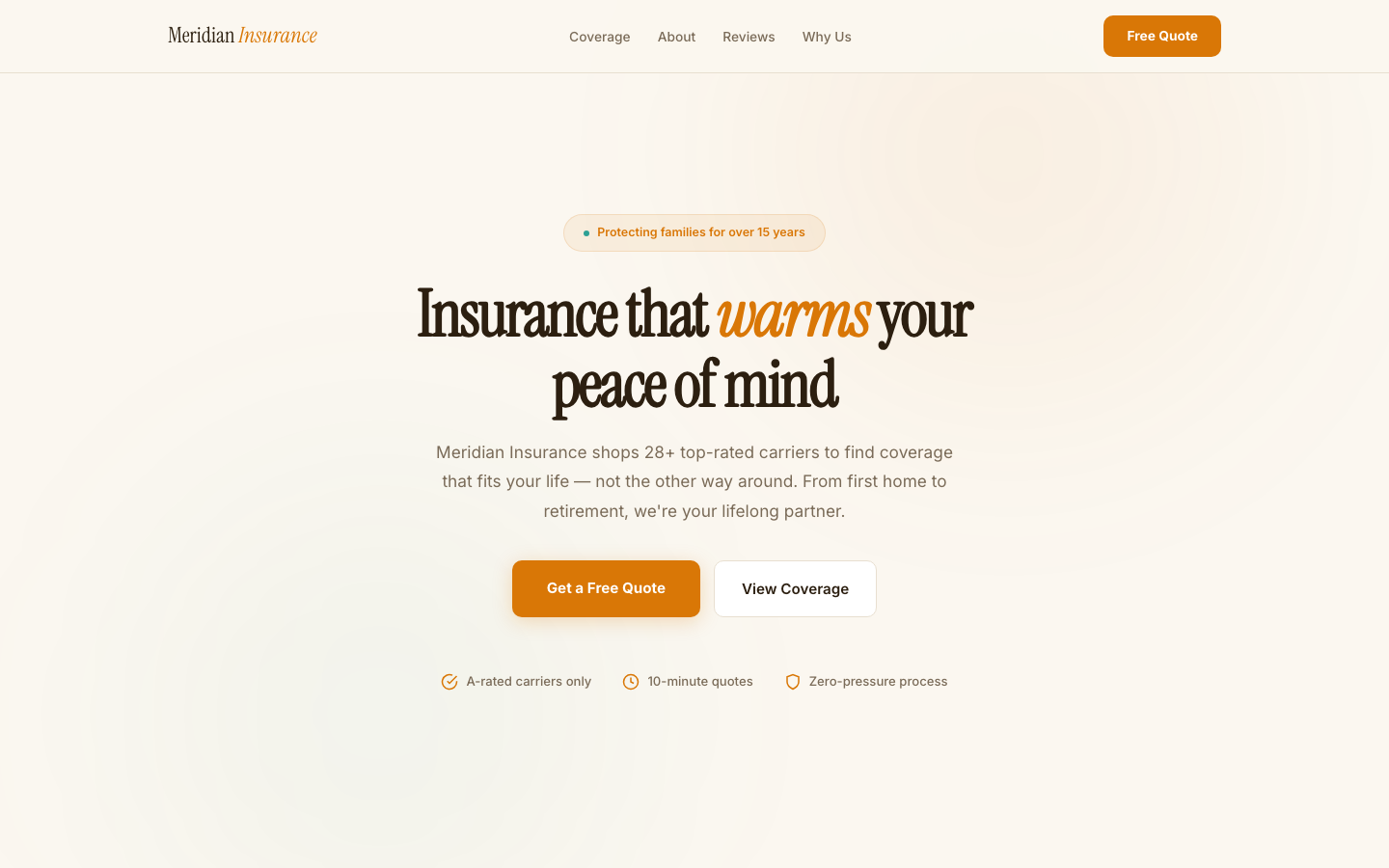 Meridian Insurance — Warm Gradient Flow