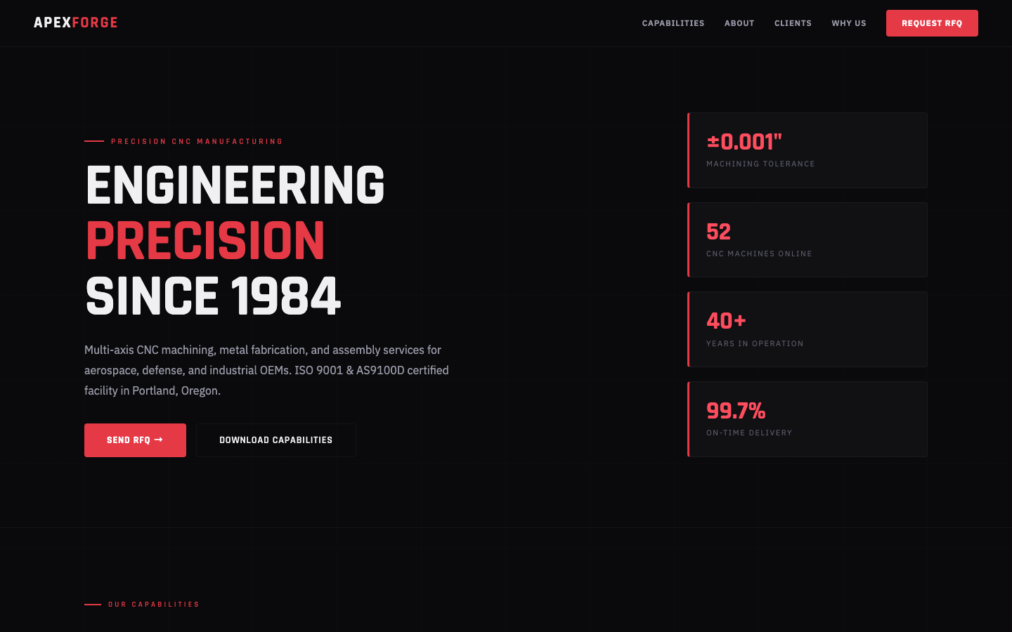 Precision Forge Manufacturing — CNC Machining & Metal Fabrication
