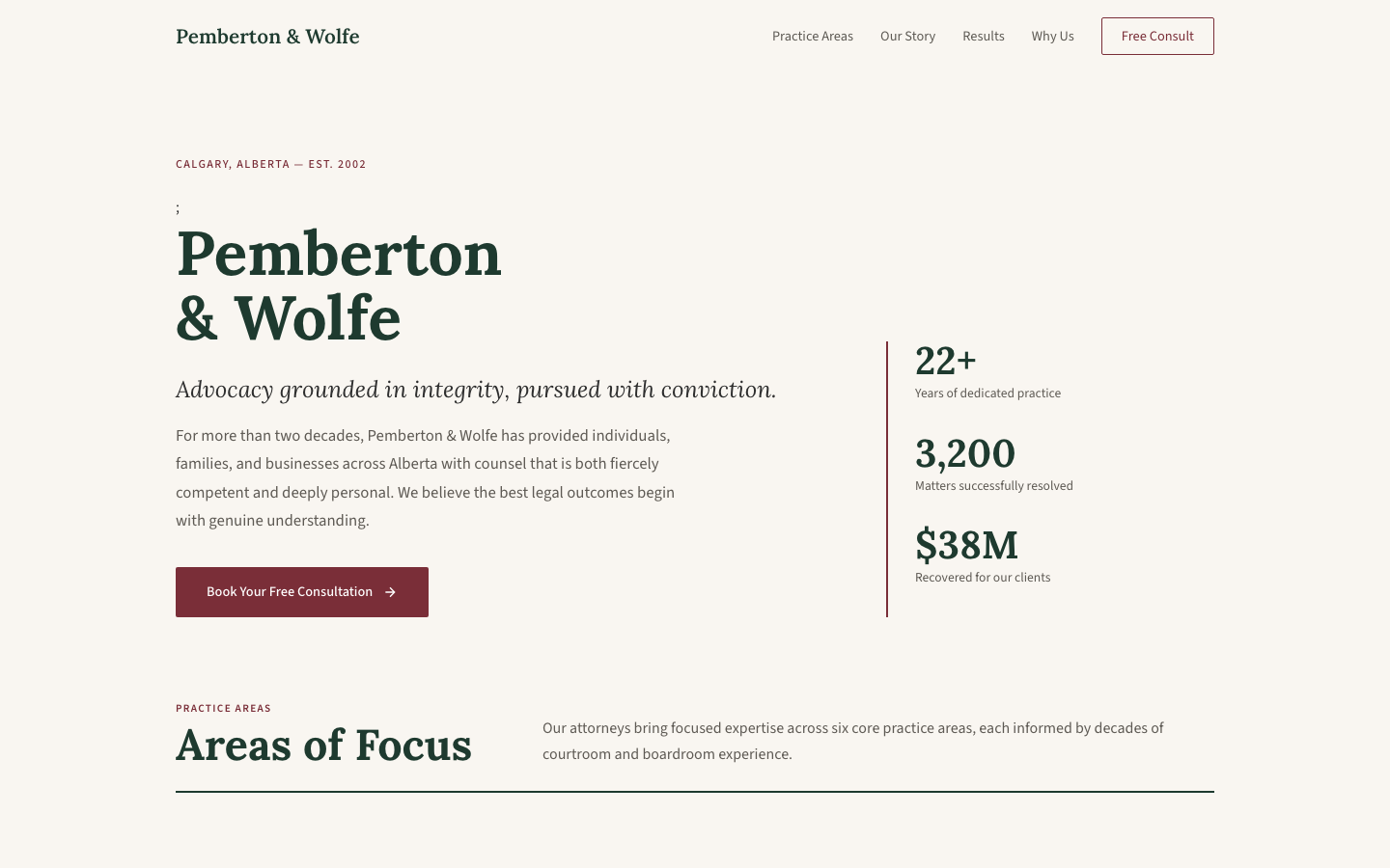 Pemberton & Wolfe | The Brief Design