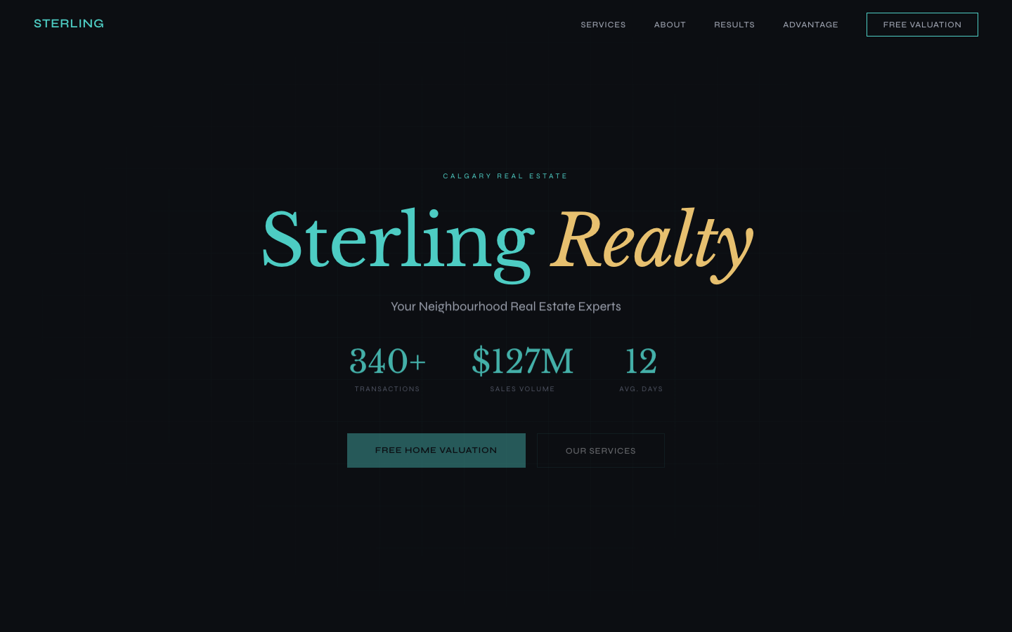 Sterling Realty — Minimal Dark Slate