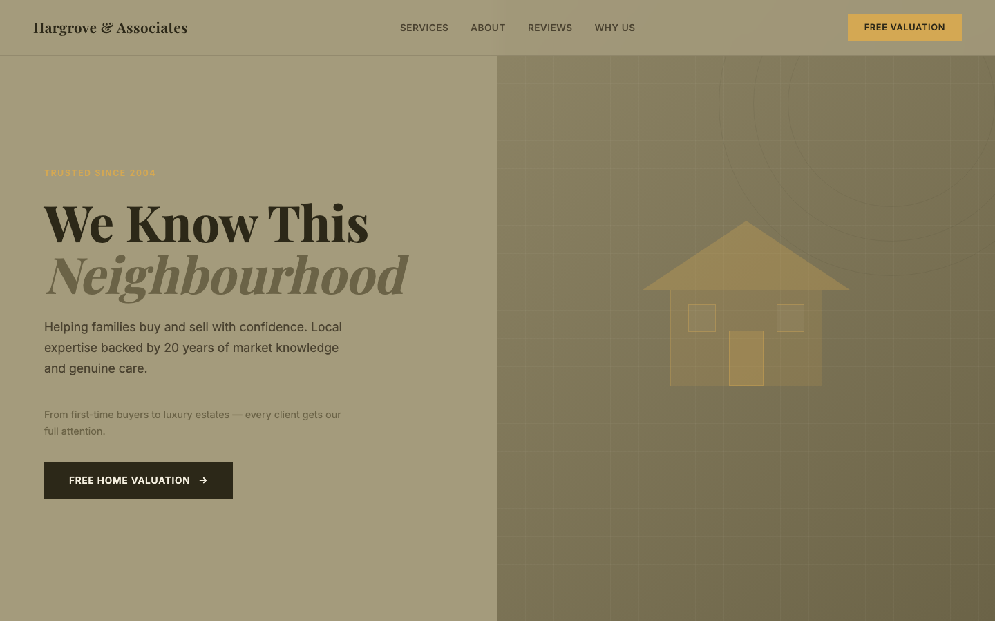 Real Estate — Mid-Tone Warm Editorial