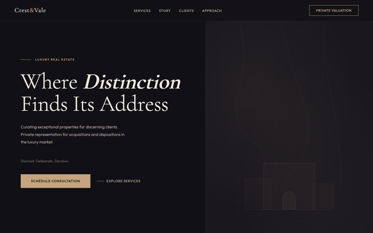 Real Estate — Dark Luxury Asymmetric