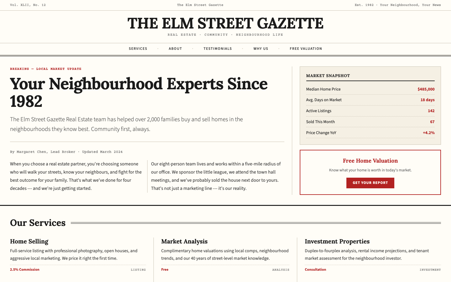 Neighbourhood Newspaper Real Estate