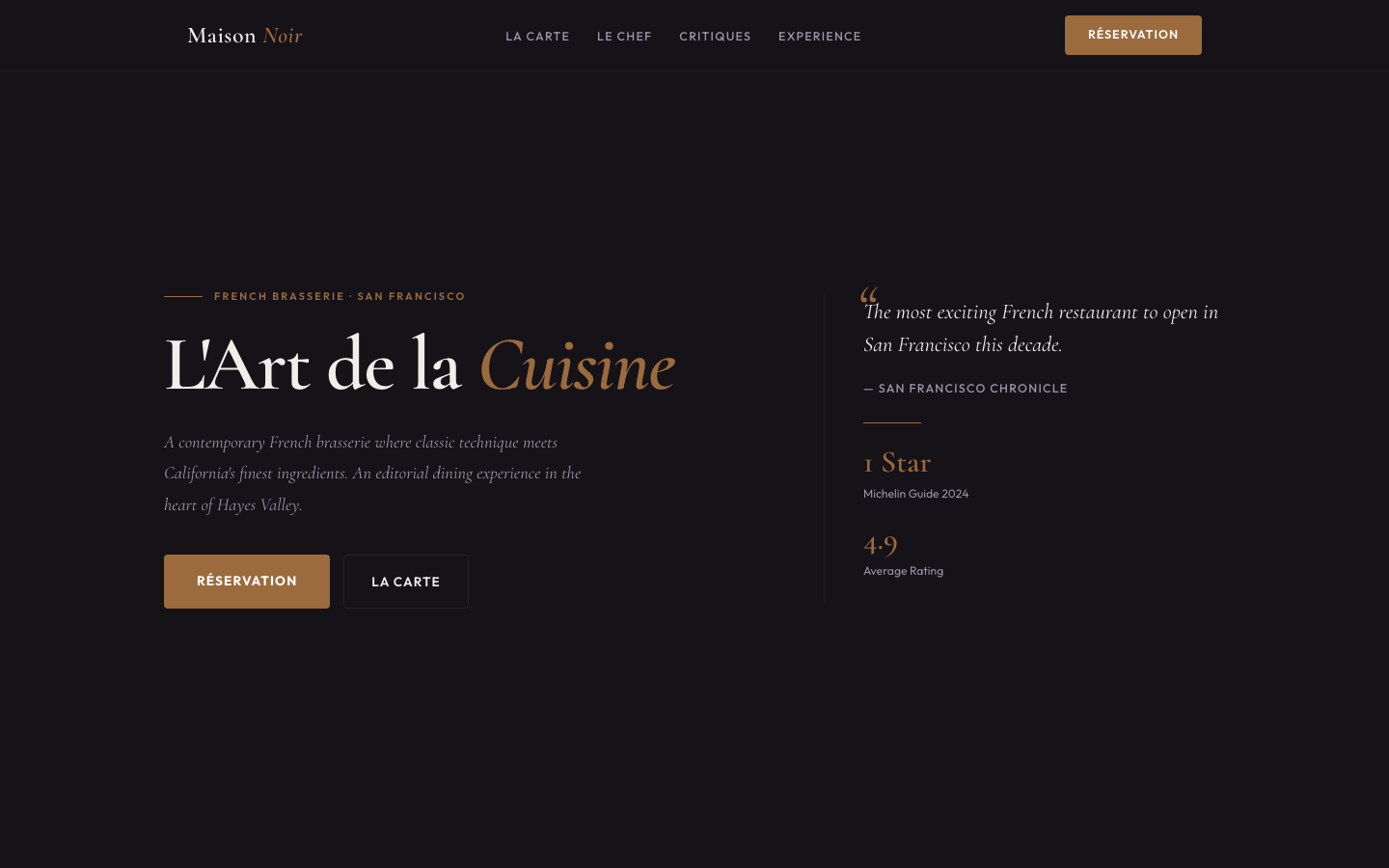 Maison Noir — French Brasserie