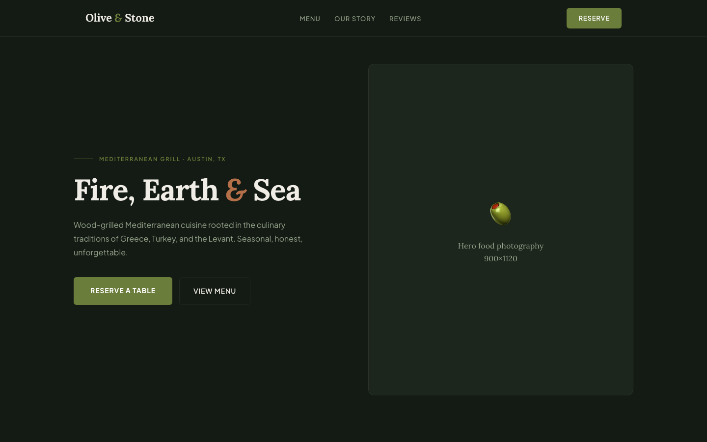 Olive & Stone — Mediterranean Grill