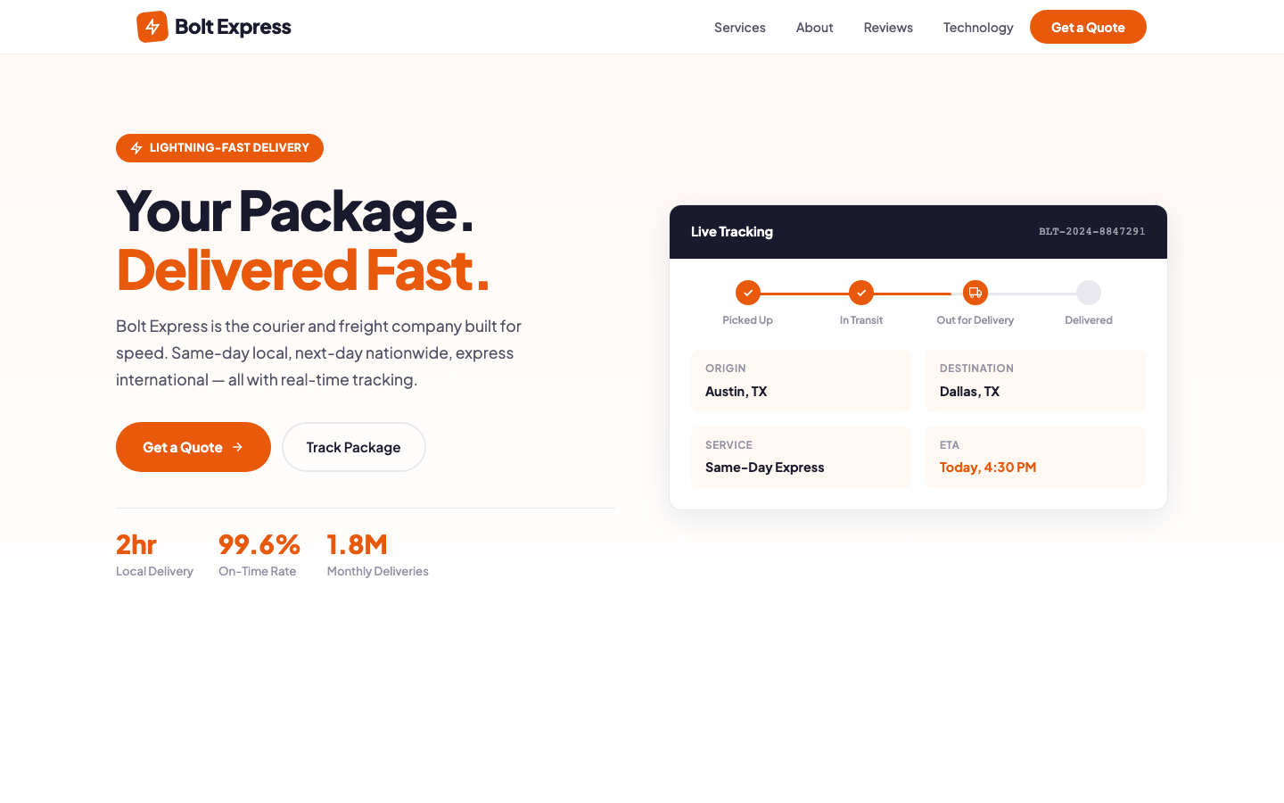 Bolt Express — Fast Delivery, Anywhere