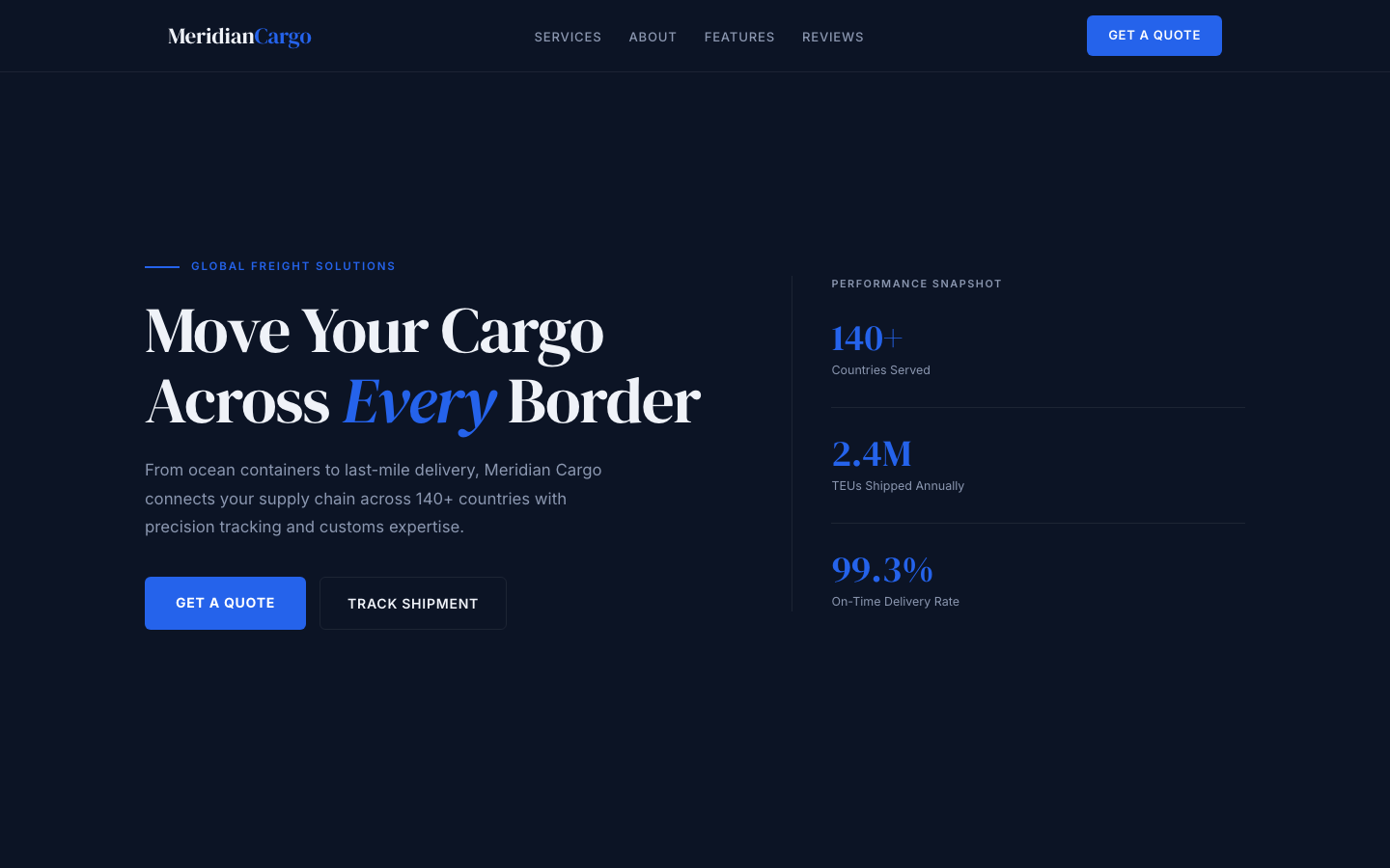 Meridian Cargo — Global Freight & Logistics