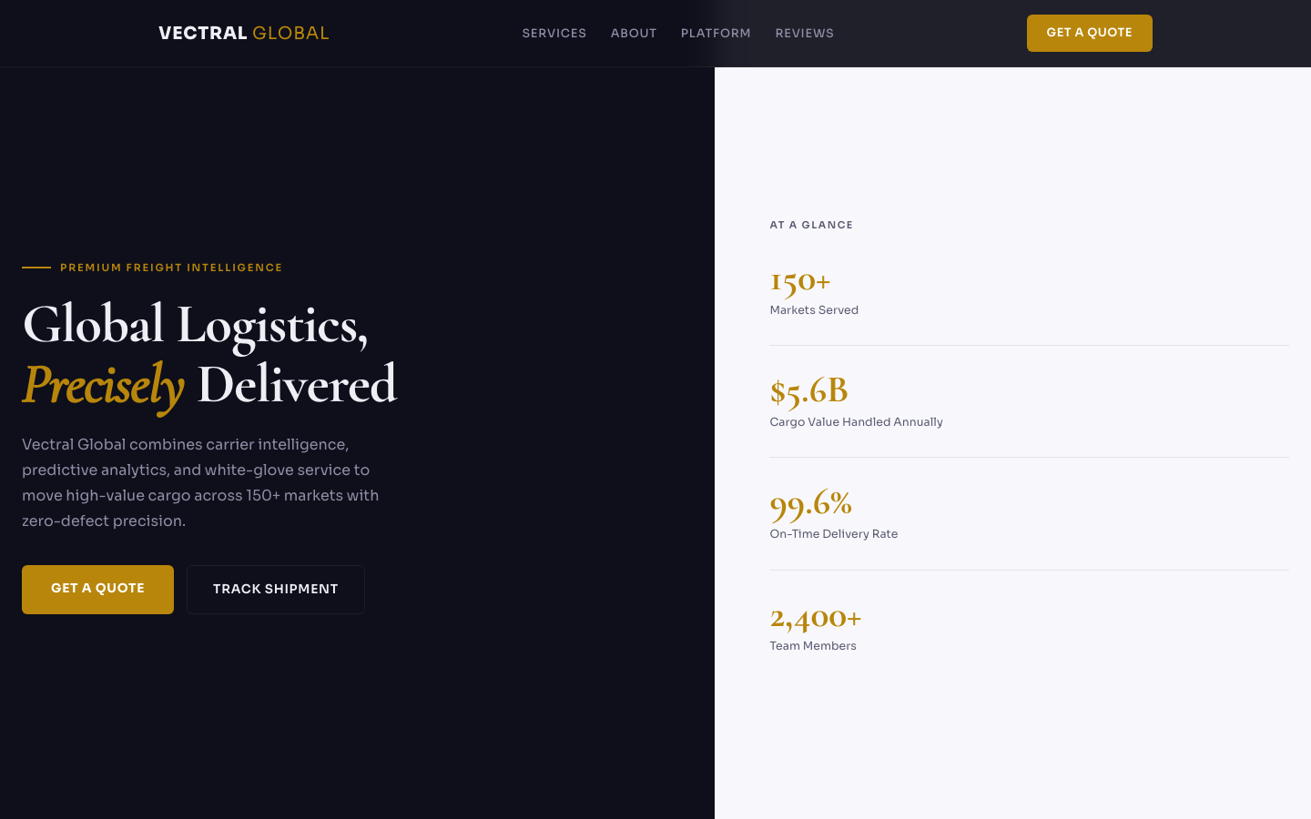 Vectral Global — Premium Freight Intelligence