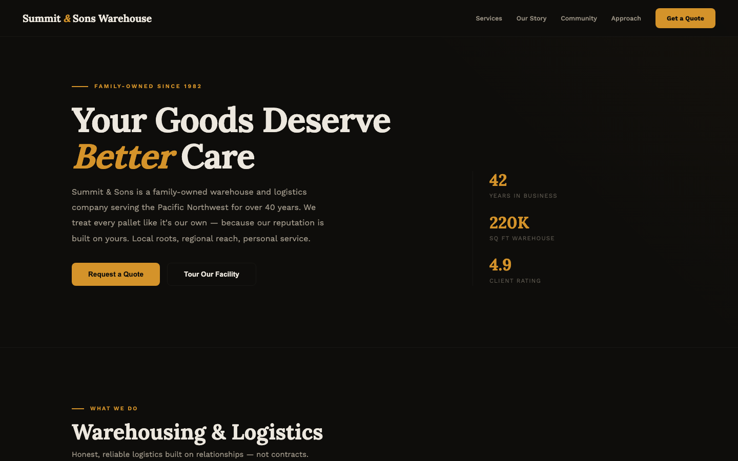 Warehouse Logistics — Warm Industrial