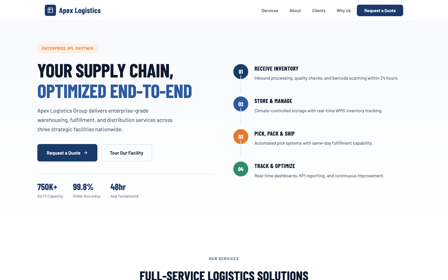 Apex Logistics Group — Enterprise 3PL Solutions