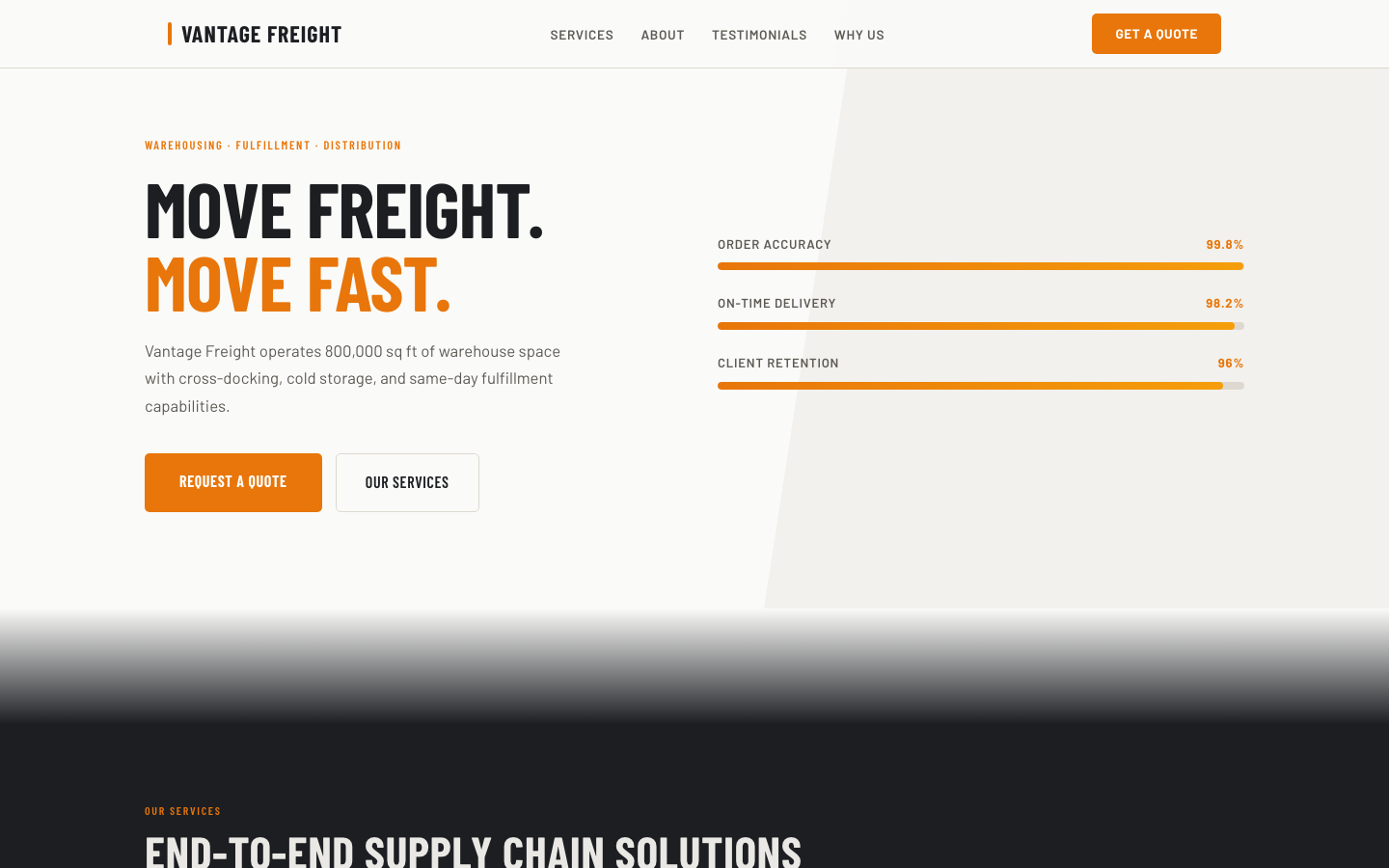 Vantage Freight — Warehousing & Distribution